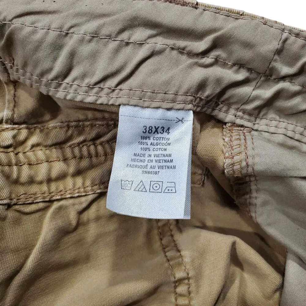 UNION BAY Pants Mens 38X34 Beige Cargo Hiking Outdoor Hunting Fishing Camping